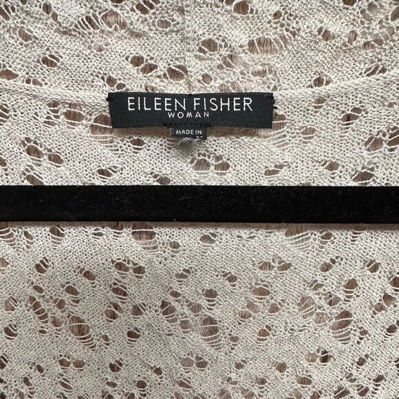 Eileen Fisher wool lace lightweight cardigan - Picture 3 of 13